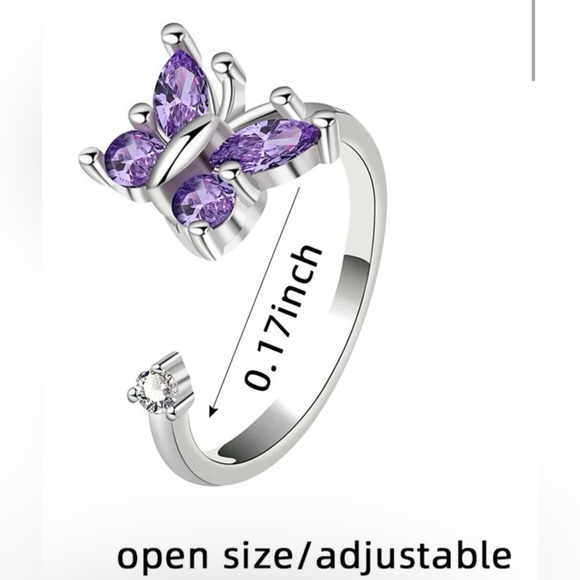 Butterfly Anti-Anxiety Spinning Cuff Ring - Picture 4 of 5